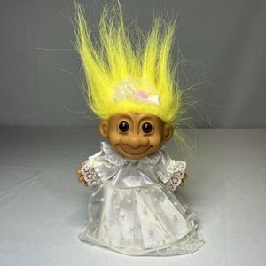 Vintage Russ Troll Bride 5" Doll Yellow Hair 1980s Trolls‎